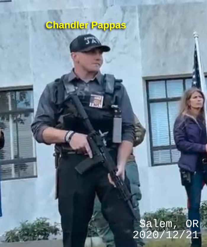 PNW cops apparently continue to grant Patriot Prayer domestic abuser & stalker Chandler Pappas complete impunity to publicly violate his court ordered weapons restrictions.  https://twitter.com/RoseCityAntifa/status/1329233815433342980