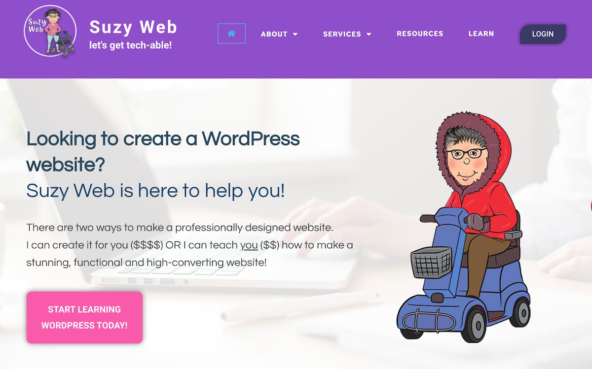 Is there some little thing you can do to bring a seasonal smile to your website? Getting cold here in Canada. Suzy Web is bundled up! suzyweb.com