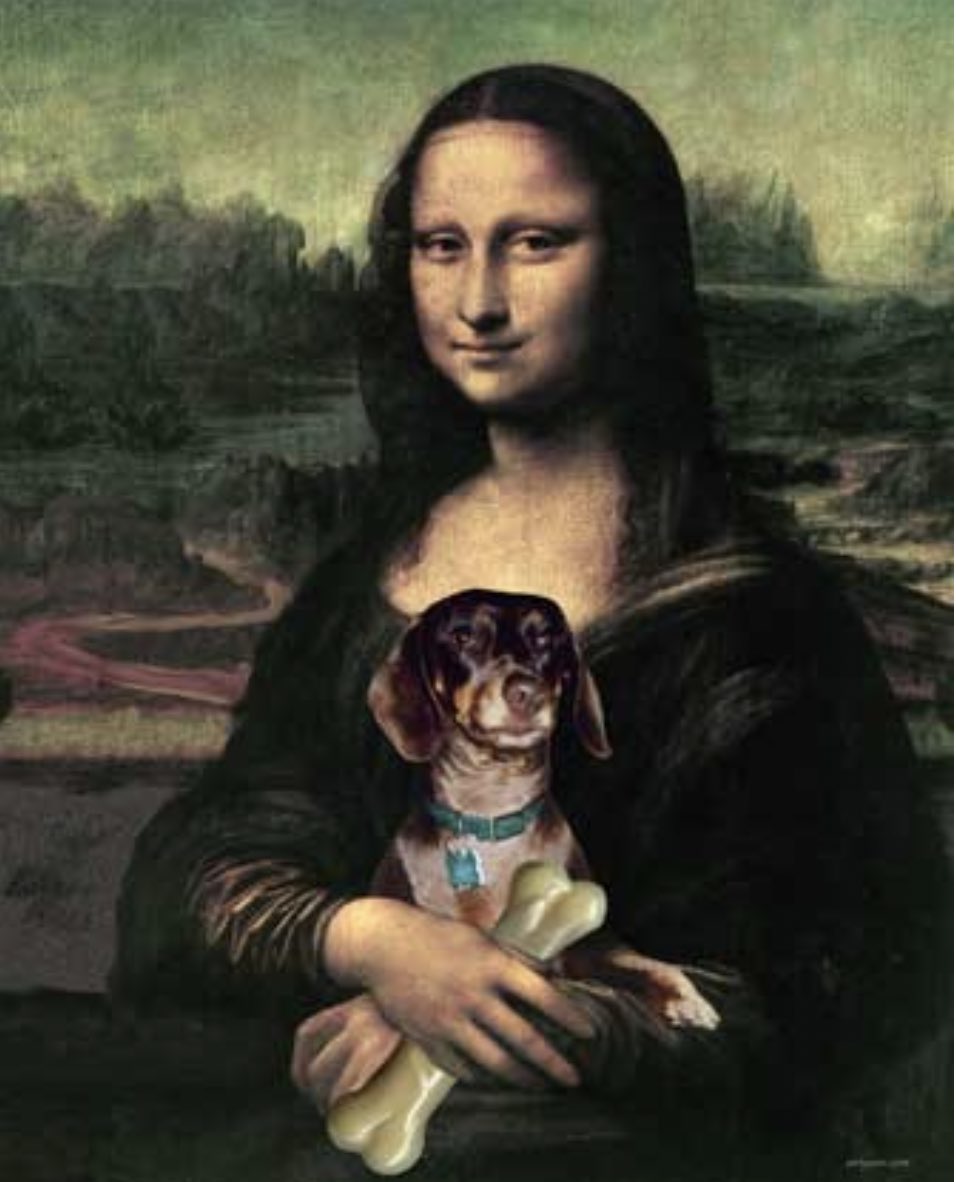 #Dachshund #art #RebeccaCollins #MonaLisa #DaVinci 🖼 🐶 artpaw.com/dach_print3.ht…