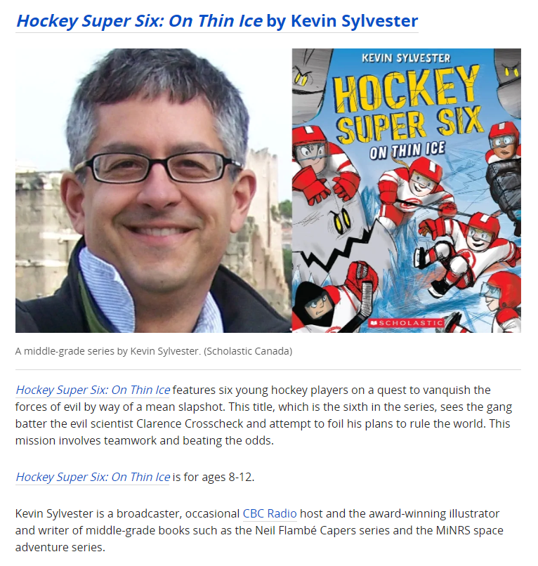 scholasticCDA's tweet photo. We are thrilled that 🏒 Hockey Super Six: On Thin Ice, by @kevinarts, was included in @cbcbooks list: the best Canadian YA and middle-grade books of 2020! 🙌 See the full list here ➡️ https://t.co/TtOYbFAFcV #ReadCanada #IReadCanadian https://t.co/MvAIvDDxxc