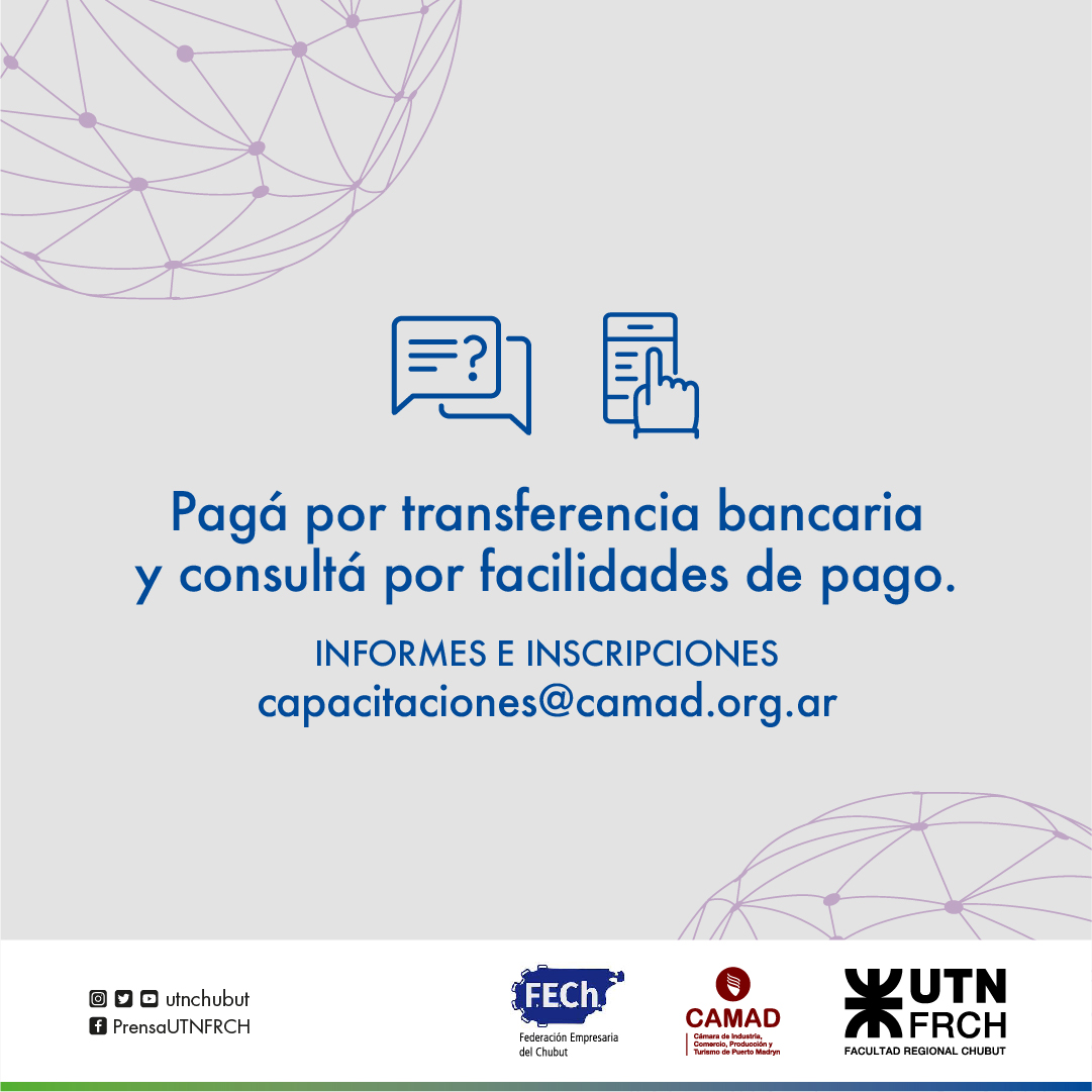 UTNChubut's tweet photo. #UTNChubut • ¡Tenemos un notición de cierre de año! Junto @camadpm preparamos una serie de capacitaciones virtuales para que puedas formarte desde casa.
✏️ capacitaciones@camad.org.ar
#CursosUTNCAMAD #UTN #CAMAD #Virtual #Formación #CapacitacionesFRCH #CursosExtensión https://t.co/5YtMXuSnj0
