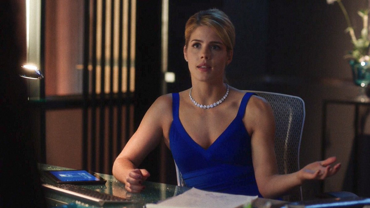 felicity smoak as the colors of the rainbow  ; a thread