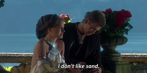 24. Episode II: Attack of the Clones (2002). This had so much going for it. Let me just give a shout out to the costume design. And “Across the Stars” is an excellent addition to the Star Wars musical landscape. Battle of Geonosis! But… sand….it gets everywhere.