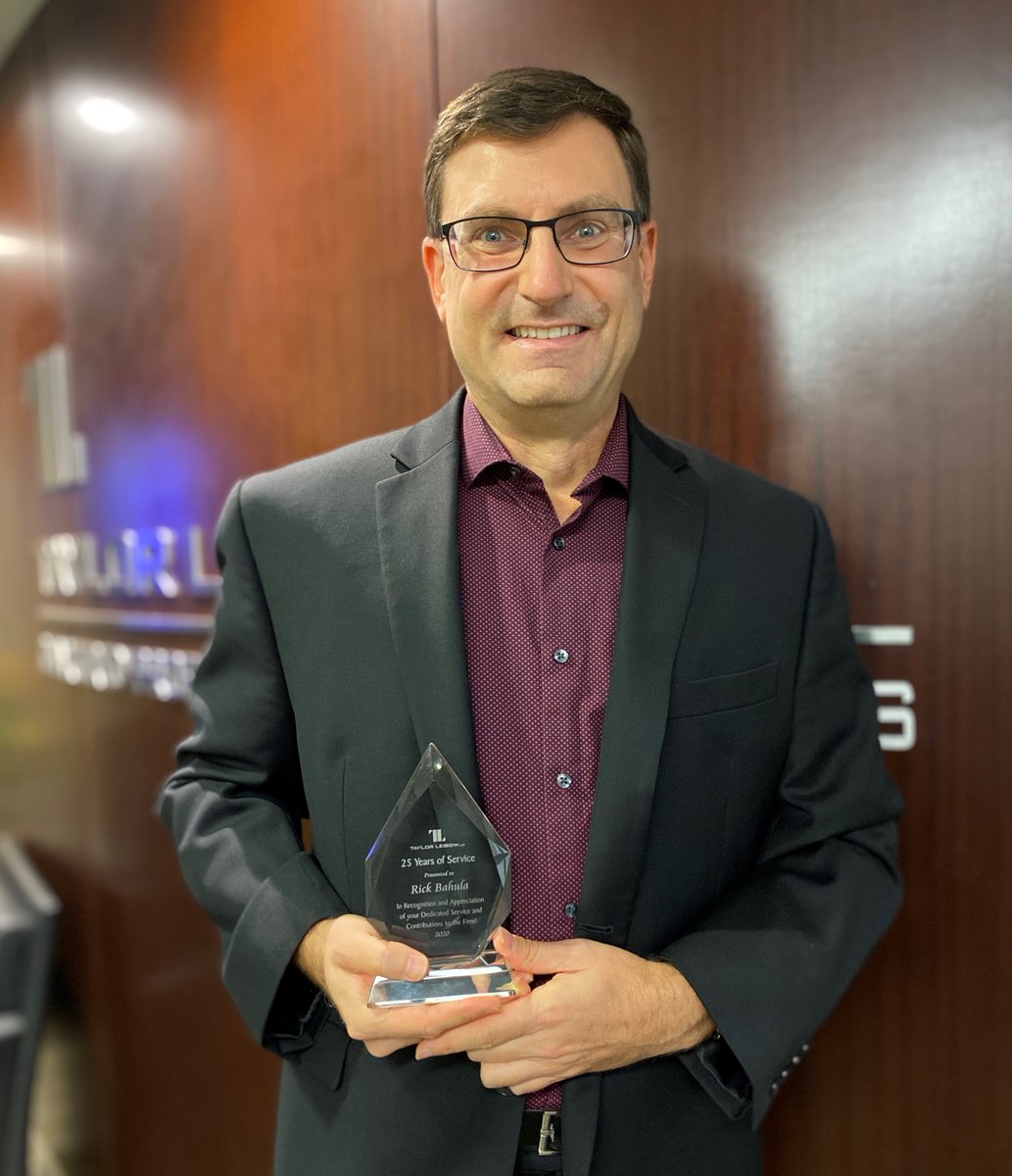 TaylorLeibow's tweet photo. Congratulations to @RickBahula on your 25 year work anniversary with the firm!  We greatly appreciate your contributions and dedication to our firm and its clients over all these years! https://t.co/ieoOsquoJb