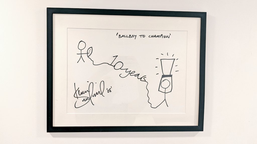 So I own this. I love it, but I'd like to sell it with proceeds going to <a href="/mndassoc/">MND Association</a> for <a href="/Rob7Burrow/">Rob Burrow CBE</a>.

Influential people were asked to draw their journey using just one line - this is Kevin Sinfield's. Hand drawn and signed by Kev. As far as I'm aware, it's one of a kind.