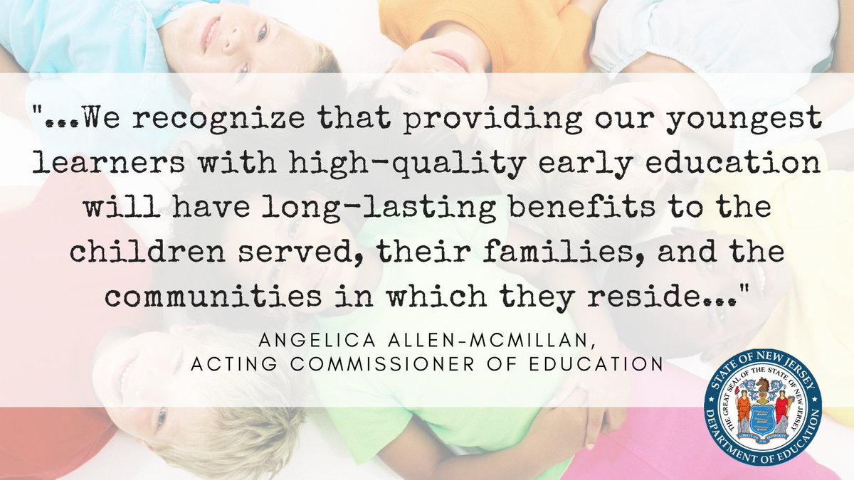 NewJerseyDOE's tweet photo. Today, @GovMurphy announced that 10 additional school districts will receive Preschool Education Aid totaling $10M to implement or expand quality early childhood education programs in their communities starting February 1, 2021. 

To learn more: https://t.co/EB9gFK7nLk https://t.co/MhCkviaLH3