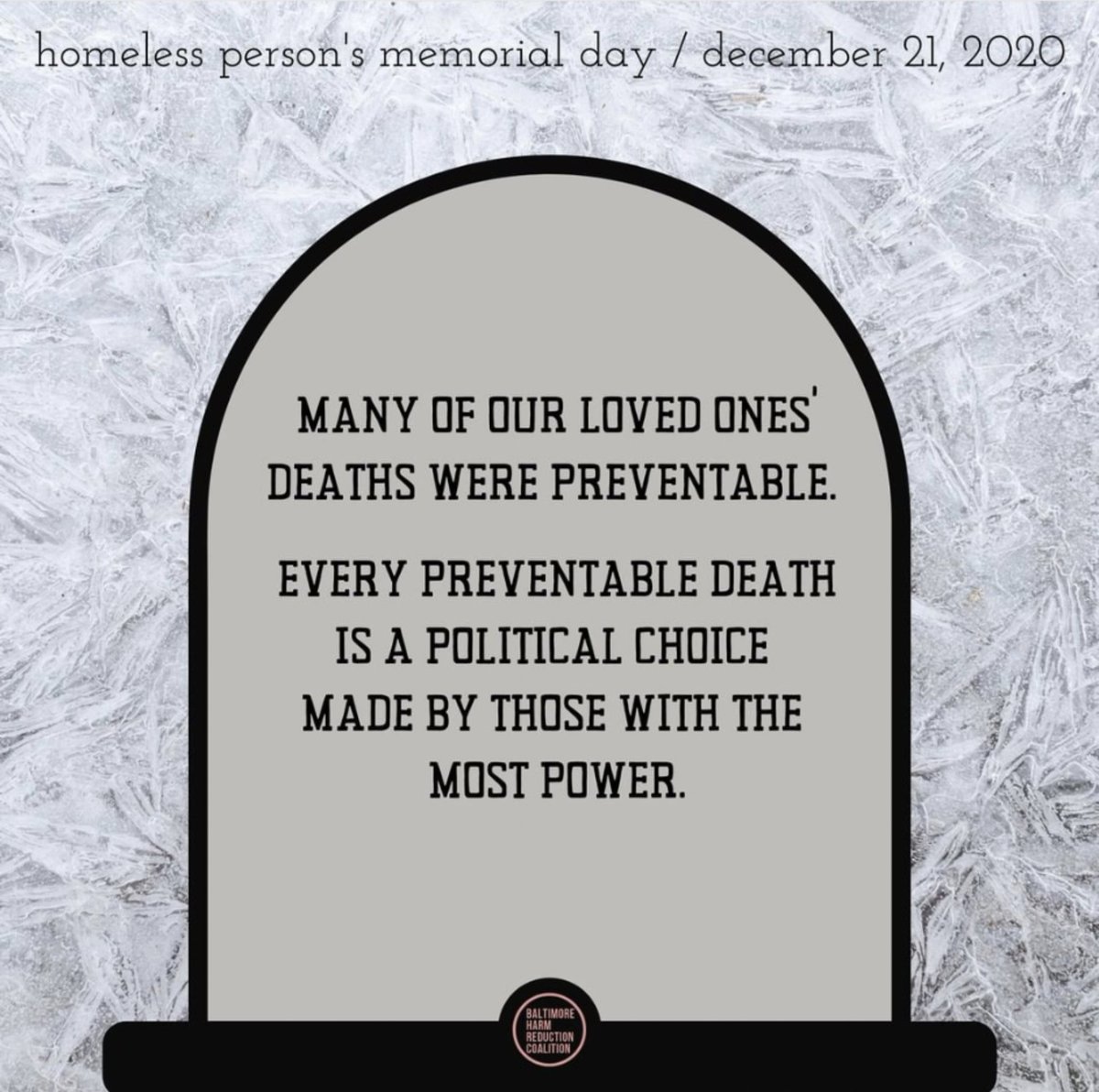 BmoreHRC's tweet photo. Where is the lie? 
#homelesspersonsmemorialday #HPMD2020 #homeless https://t.co/kaL22ZqWJs