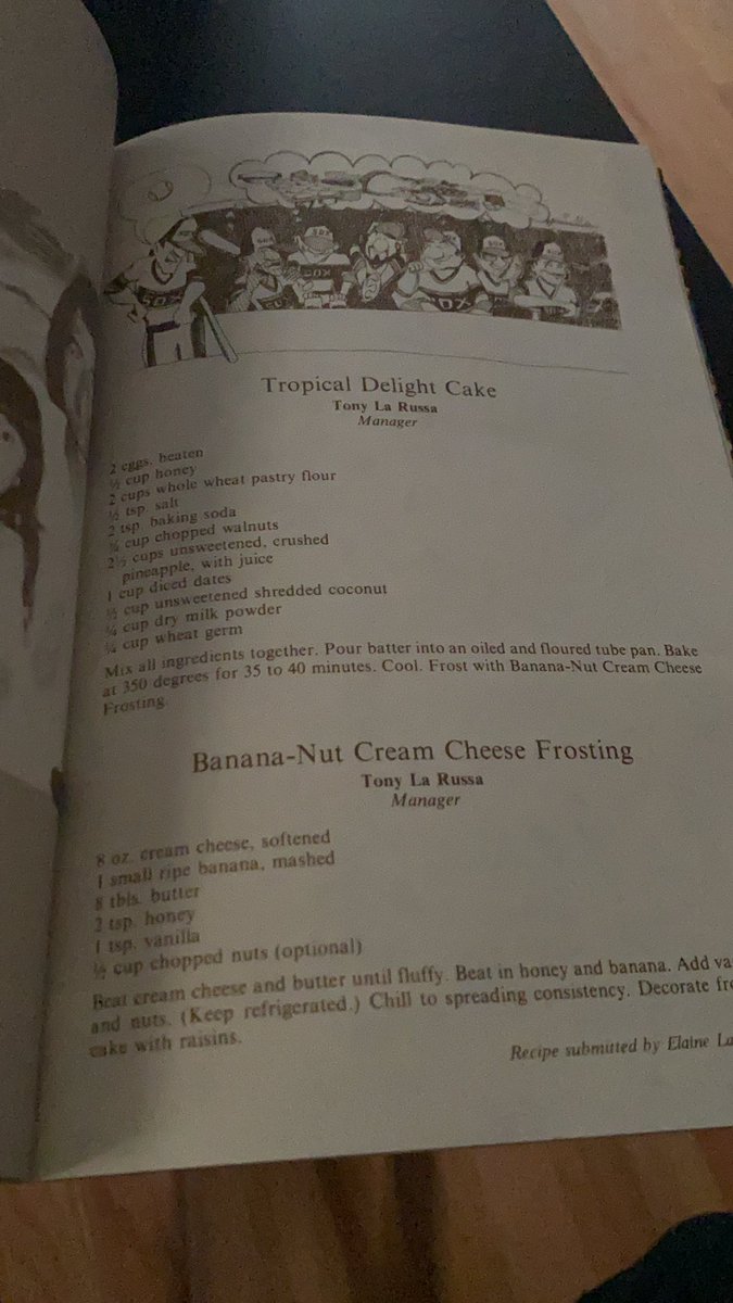 Looks like Tropical Delight Cake and Banana-Nut Cream Cheese Frosting is back on the menu, boys!