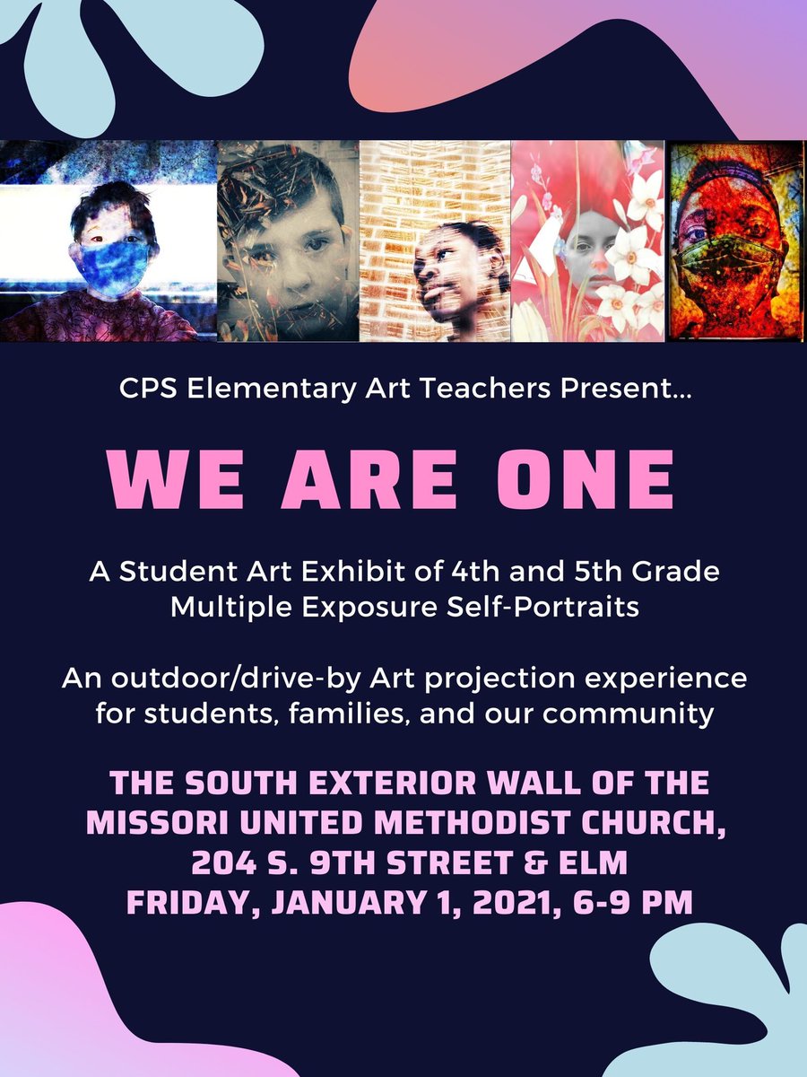 4th and 5th grade self-portrait photography exhibit coming up on January 1, 6-9pm. Outside at 9th and Elm. Images will be projected. Our Shepard Stallions have made some phenomenal work. Please come share in their success! We are ONE. #ShepardShines