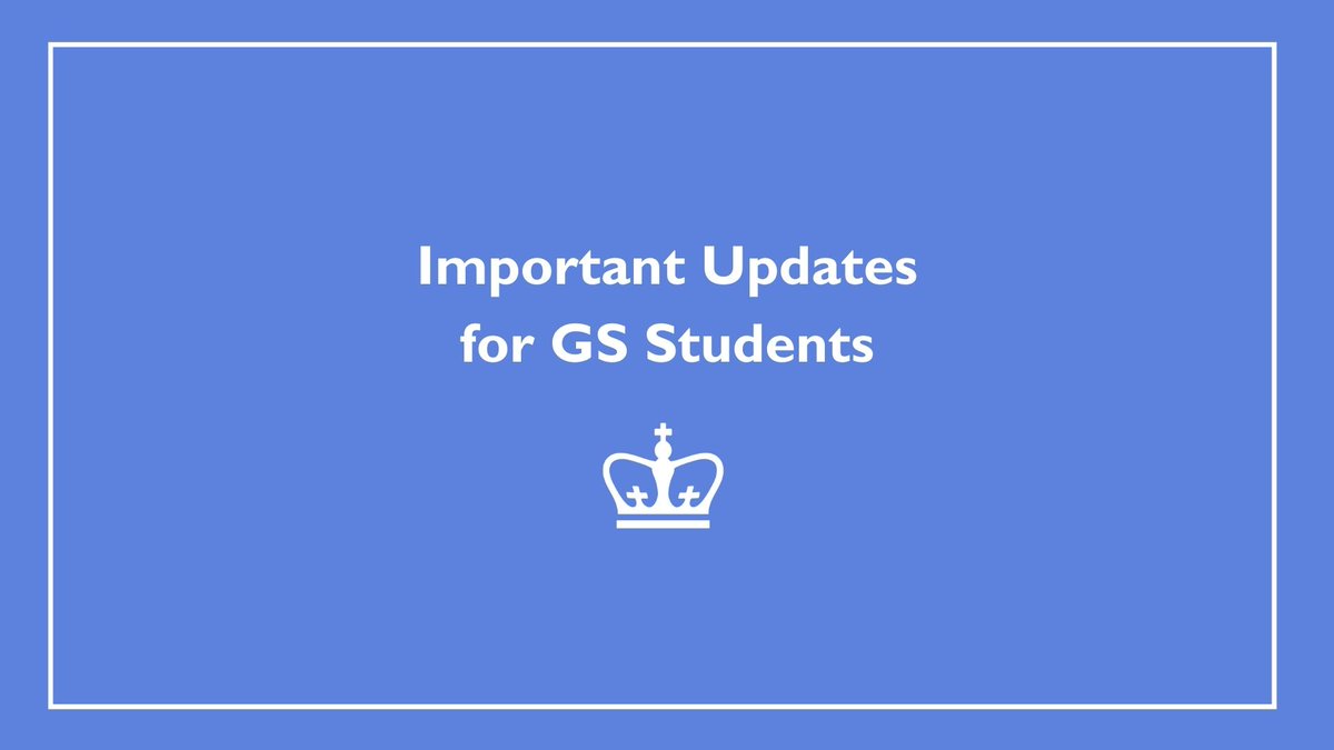 ColumbiaGS's tweet photo. This afternoon, Dean Rosen-Metsch emailed GS students about several updates for the upcoming spring and summer terms, as well as additional opportunities for financial support. Read the full announcement: https://t.co/BtD223kPrw https://t.co/V6Xm3J62bY