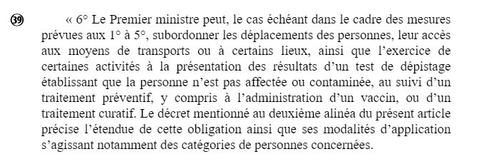 ⛔️Vers un état d’urgence permanent et un  certificat de circulation. 

Jamais ils ne cessent d’attaquer nos libertés !

❌Projet de loi vers l’état d’urgence sanitaire permanent : assemblee-nationale.fr/dyn/15/textes/…