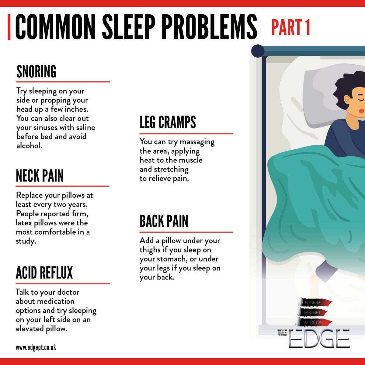 PaulGreavesPT's tweet photo. How do you sleep? Rest and recovery is as important as training hard and eating well. Here’s some common issues and fixes to help https://t.co/mnPdIxNLEm