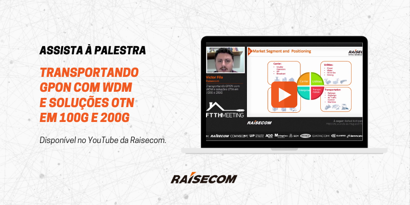 raisecombr's tweet photo. Assista à palestra Transportando GPON com WDM e soluções OTN em 100G e 200G, ministrada pelo nosso Gerente Comercial, Victor Fila, durante o FTTH Meeting. Ela está disponível no nosso YouTube: https://t.co/Ms1FR7NOCk 📹😉🌐 https://t.co/UfTVwel8wR