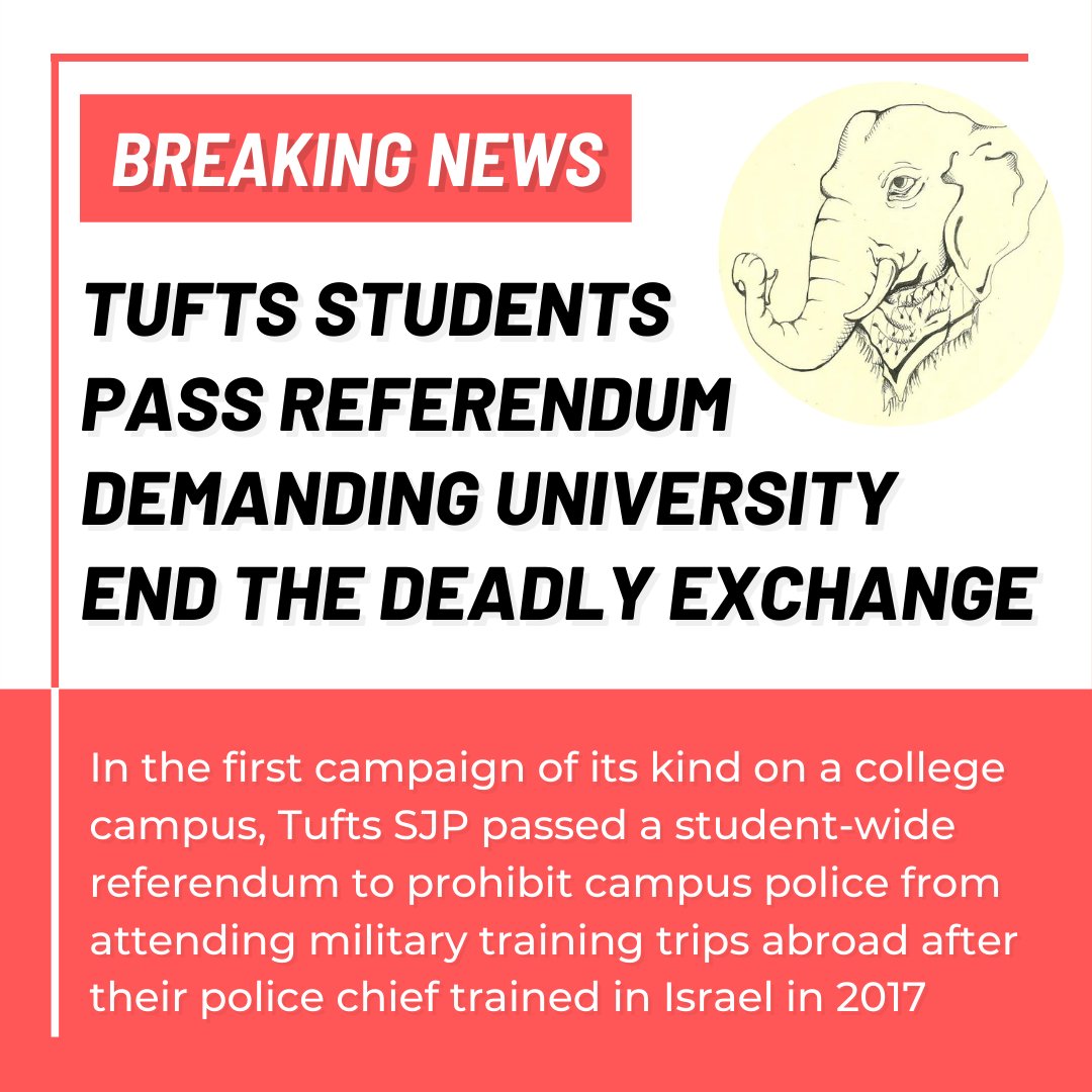 jvplive's tweet photo. .@TuftsUniversity, your students have spoken. Campus police have nothing to learn from Israel’s occupying army with a well-documented history of human rights abuses. Listen to your students, and invest in their vision of safety through solidarity. #EndtheDeadlyExchange https://t.co/0bcdZHuo65