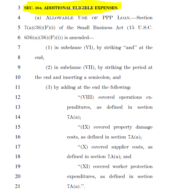 The are more eligible expenses that constitute an "allowable use" of  #PPP loans. 14/x