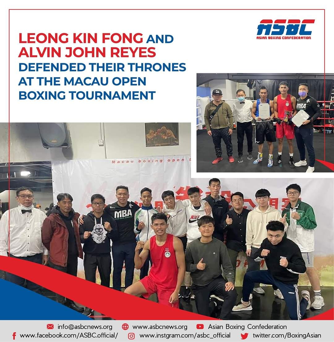 ASBC_official's tweet photo. Leong Kin Fong and Alvin John Reyes defended their thrones at the Macau Open Boxing Tournament 🇲🇴🇲🇴🇲🇴
#boxing #Macau2020 #Open2020 #MacauOpen #MAC #Macau #Macauboxing #Macauteam #finals #Leong #Reyes #Vong #Asianboxing https://t.co/WXlVIvzprm