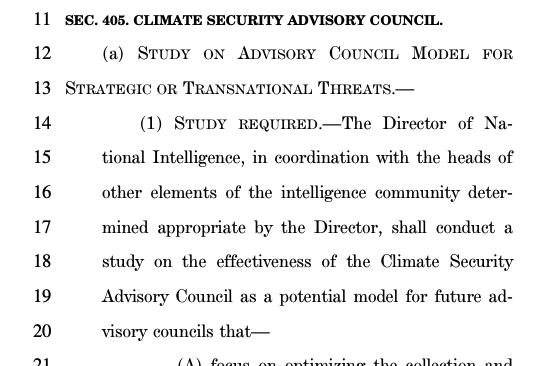 The Covid relief bill lays the groundwork for a “Climate Security Advisory Council”