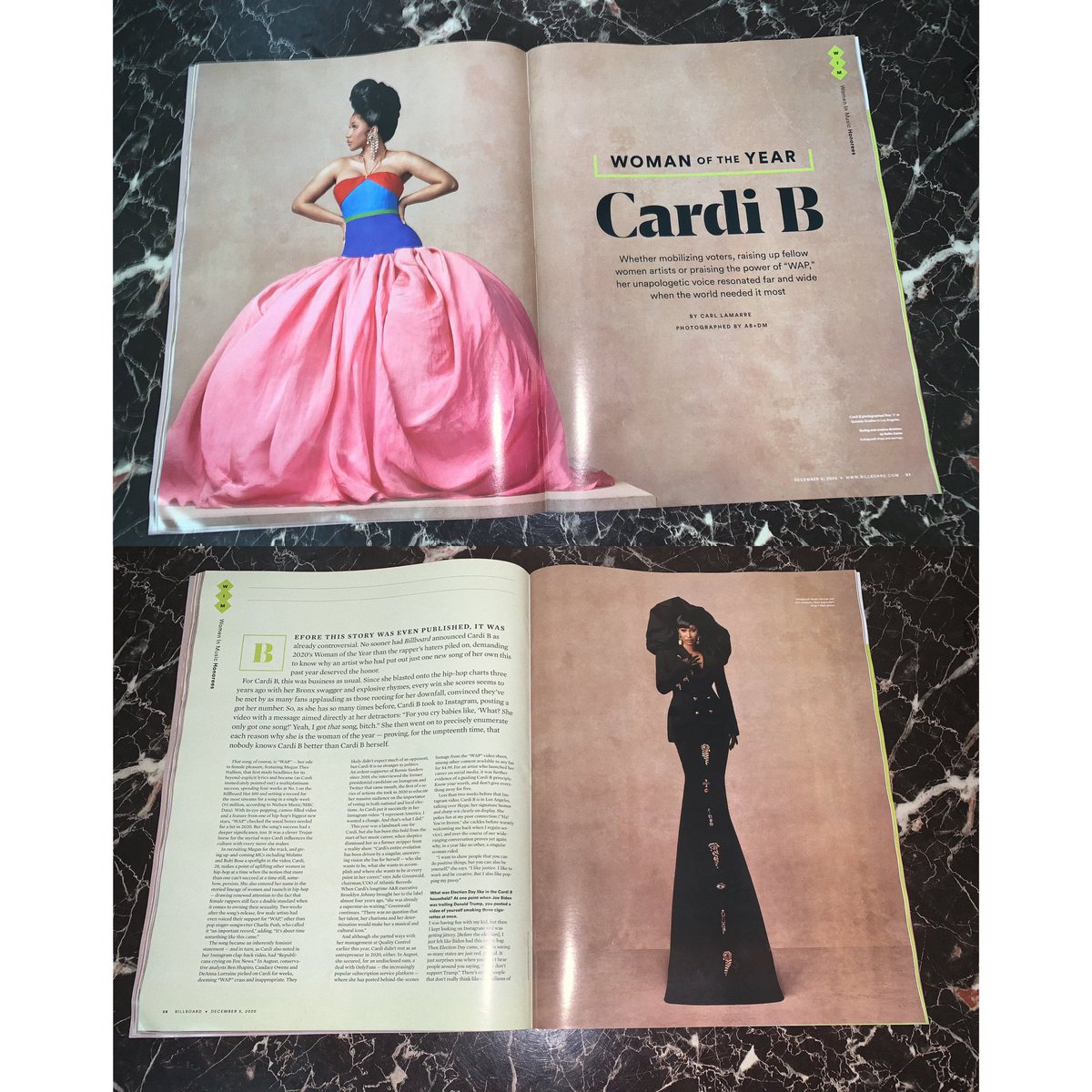 spicybardii's tweet photo. Finally got Cardi’s ‘Woman of the Year’ cover issue for Billboard’s ‘Women in Music’ event in the mail today! 😍 @iamcardib https://t.co/RskRb9pwR0