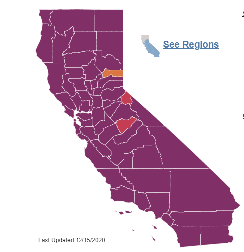 openschools_ca's tweet photo. @shim_daniel @WillSwaim Have you seen the map? 99.9% of the population is in the purple tier across the state, with near impossible standards to meet to get out of it. #openCAschools https://t.co/ykxcP6ohKB