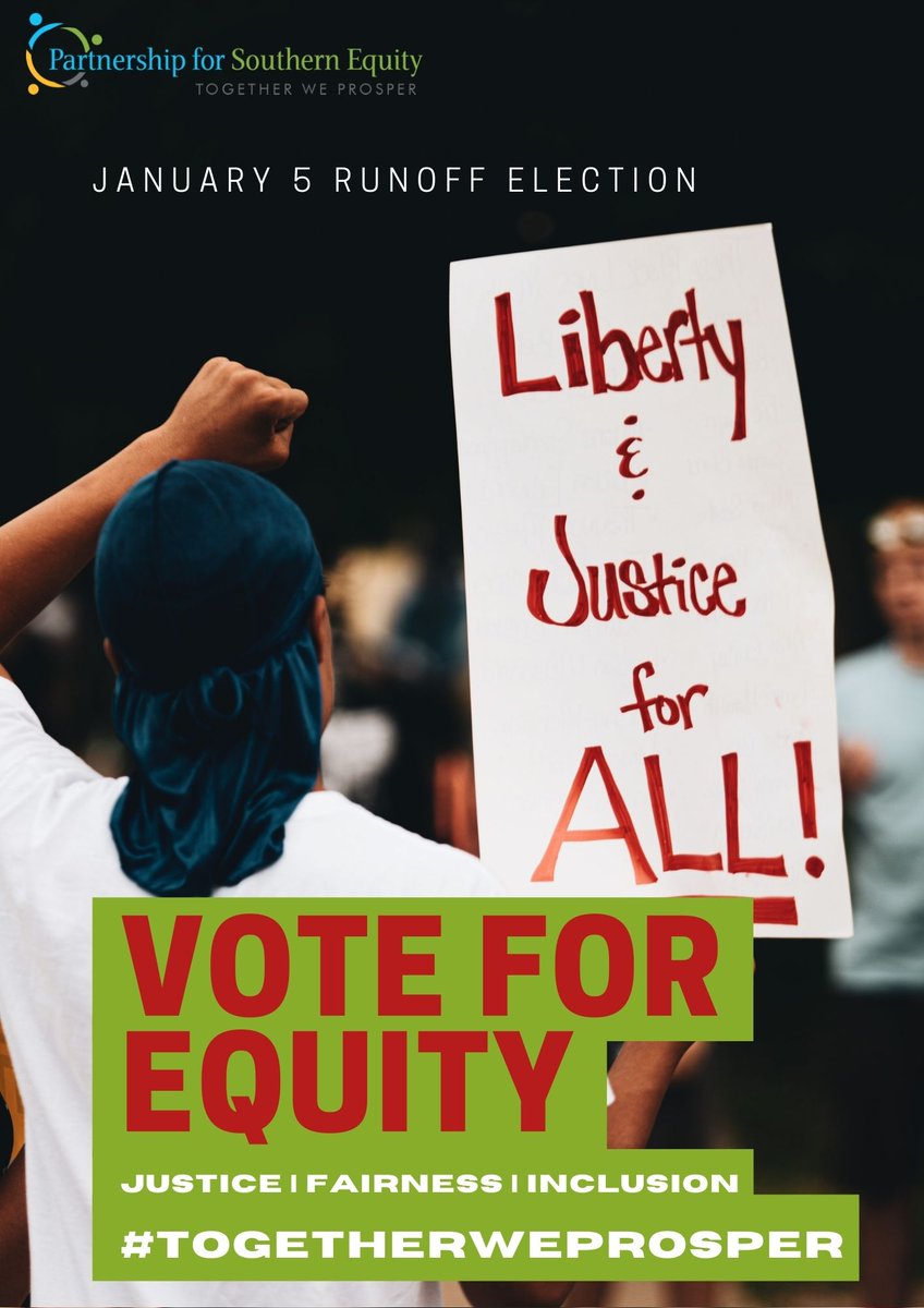 PSEquityMatters's tweet photo. The fight for #racialequity doesnโt support a candidate, but a way of life. Let equity be your guide in the voting booth! Vote early until Dec. 30 or on Jan. 5! Learn more at https://t.co/TcbEiqMtKY! #togetherweprosper #voteforequity https://t.co/TTkJng2OOT