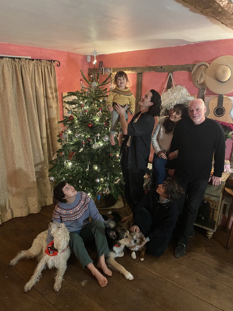 davidgilmour's tweet photo. Our Von Trapped Family is back for a Christmas livestream! Join us over on my Facebook Page on Wednesday evening at 6.30pm GMT for music and chat. https://t.co/1WLyqwFsCI
