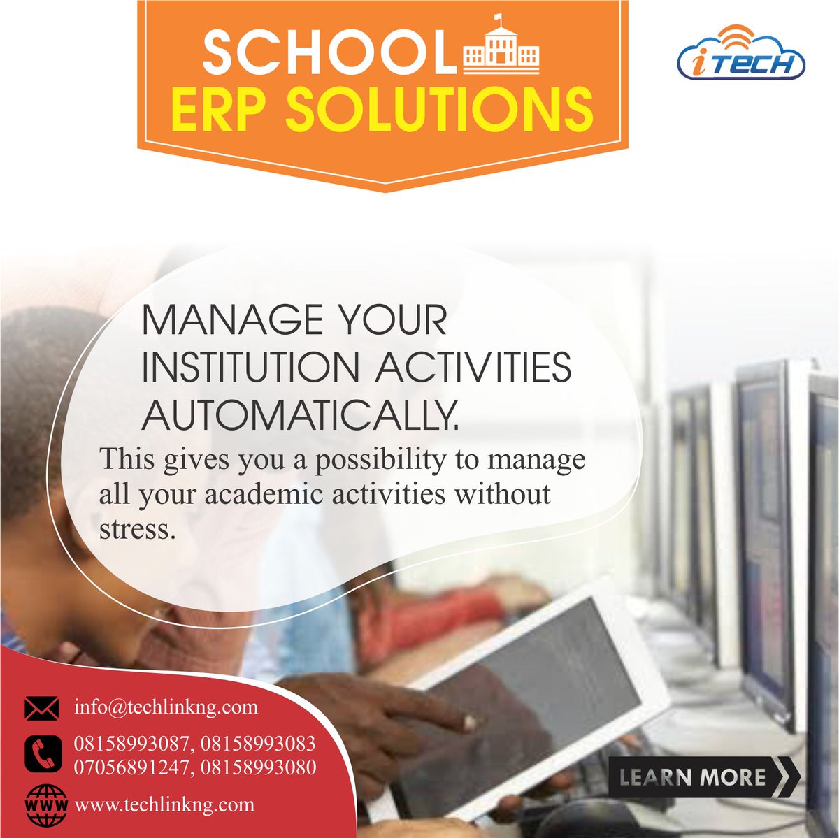 TechLink5's tweet image. SCHOOL ERP SOLUTIONS.
Click here: techlinkng.com
to know more.
#ERP #erpsoftware #schoolerp #erpsolutions