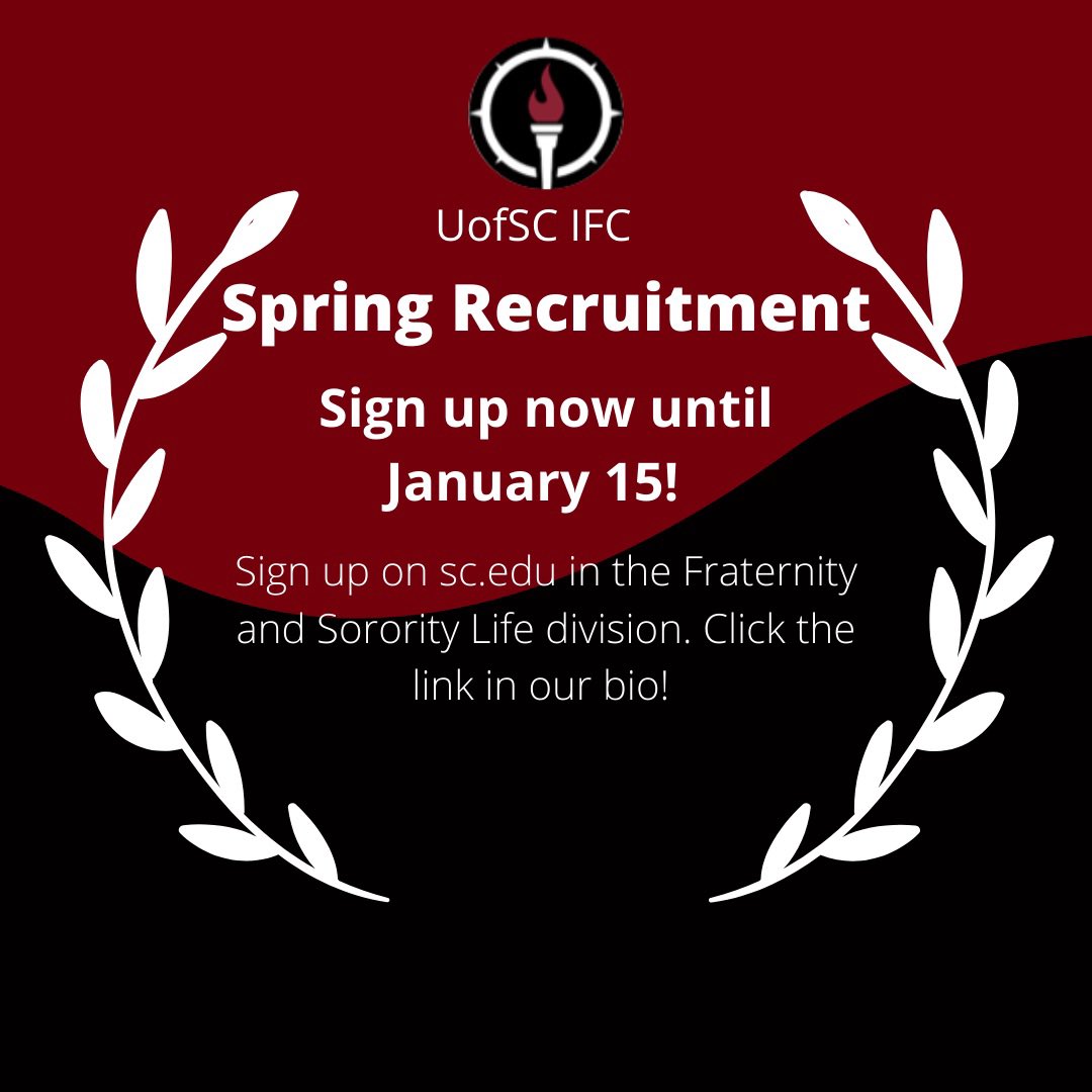 We’re waiting for you! Sign up for Spring Recruitment today! Follow this link to register! sc.edu/about/offices_…. If you have any questions, feel free to contact our VP of Recruitment Joey Murphy at jhmurphy@email.sc.edu.