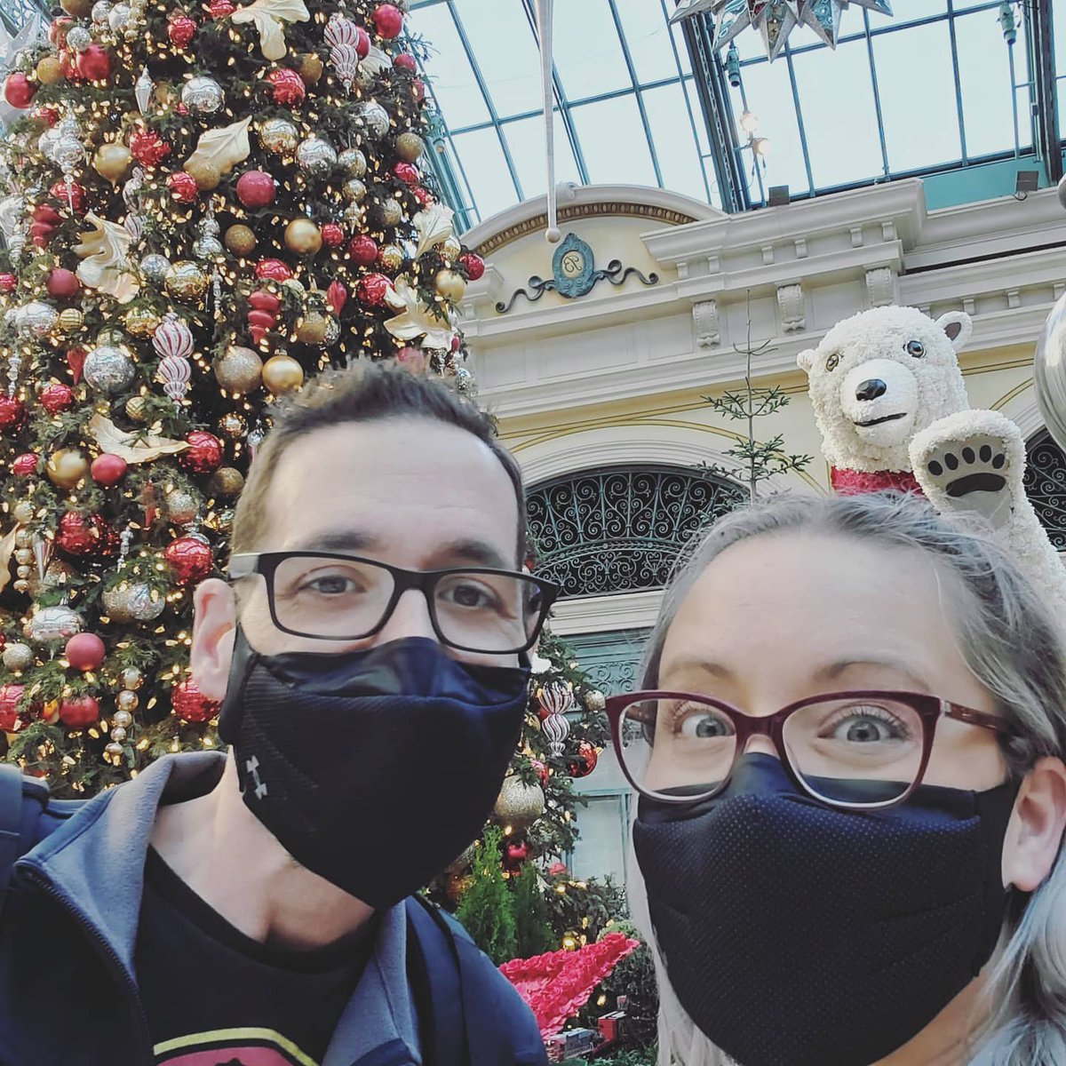 seanandstef's tweet image. Nothing say Vegas Christmas like 12 foot tall horses pulling a carriage. The Christmas display at the Conservatory inside Bellagio is nothing short of spectacular 🎄 #seanandstefstrong #seanandstef