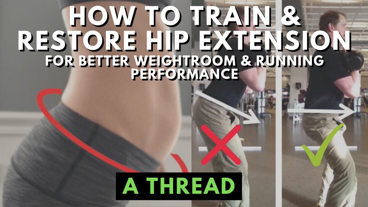 A thread on the biomechanics of hip extension & how to train itIf you want to:- Stand upright- Sprint- Train your glutes & hamstrings properlyYou want to have hip extension. Problem is, majority of people & athletes don’t fully have it.The reason why it’s often..