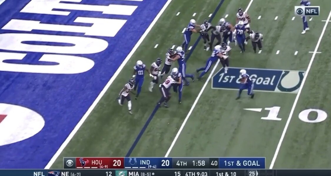 •Hard to say, but that’s quite possibly a TD if he cuts back inside between towards the hash.