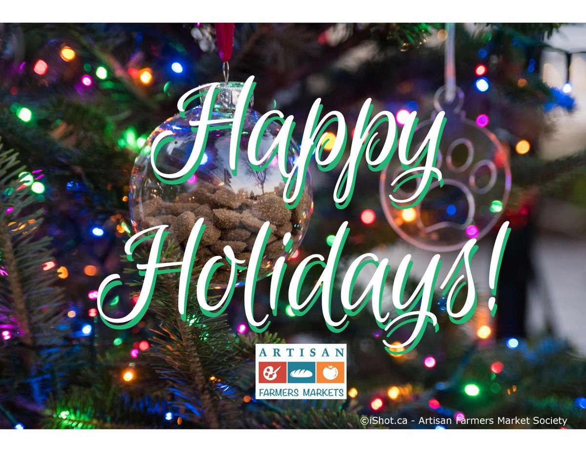 Season's Greetings! Thank you for supporting Artisan Farmers Market Society over the past year!
It's been challenging but, together, we pulled it off. THANK YOU!
#northvancouver #lonsdalequay #northshorenews 
#vancouversnorthshore #northvanchamber #cityofnorthvancouver