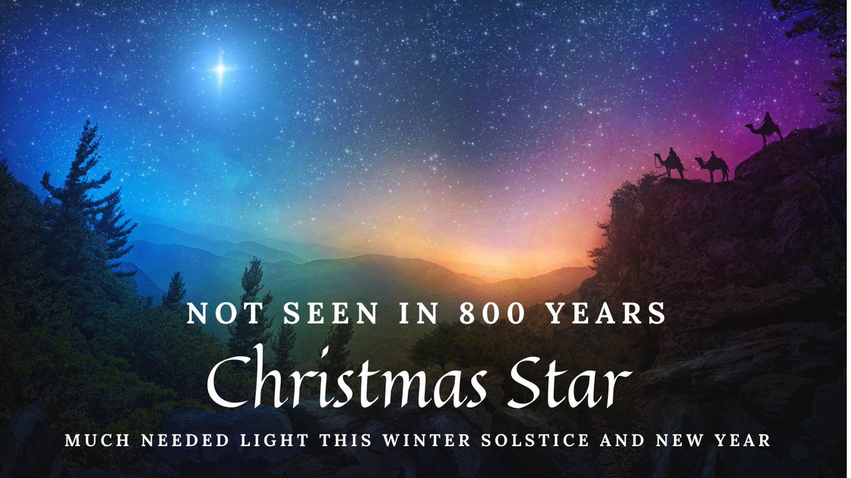KnoWEwell's tweet photo. "Christmas Star" not seen in 800 years—a much-needed gift of light this Winter Solstice and New Year! Tonight, Jupiter and Saturn will align close enough to create what is often referred to as the Star of Bethlehem or the Christmas Star.
#WinterSolstice #knoWEwell #ChristmasStar https://t.co/Jmg971jc1e