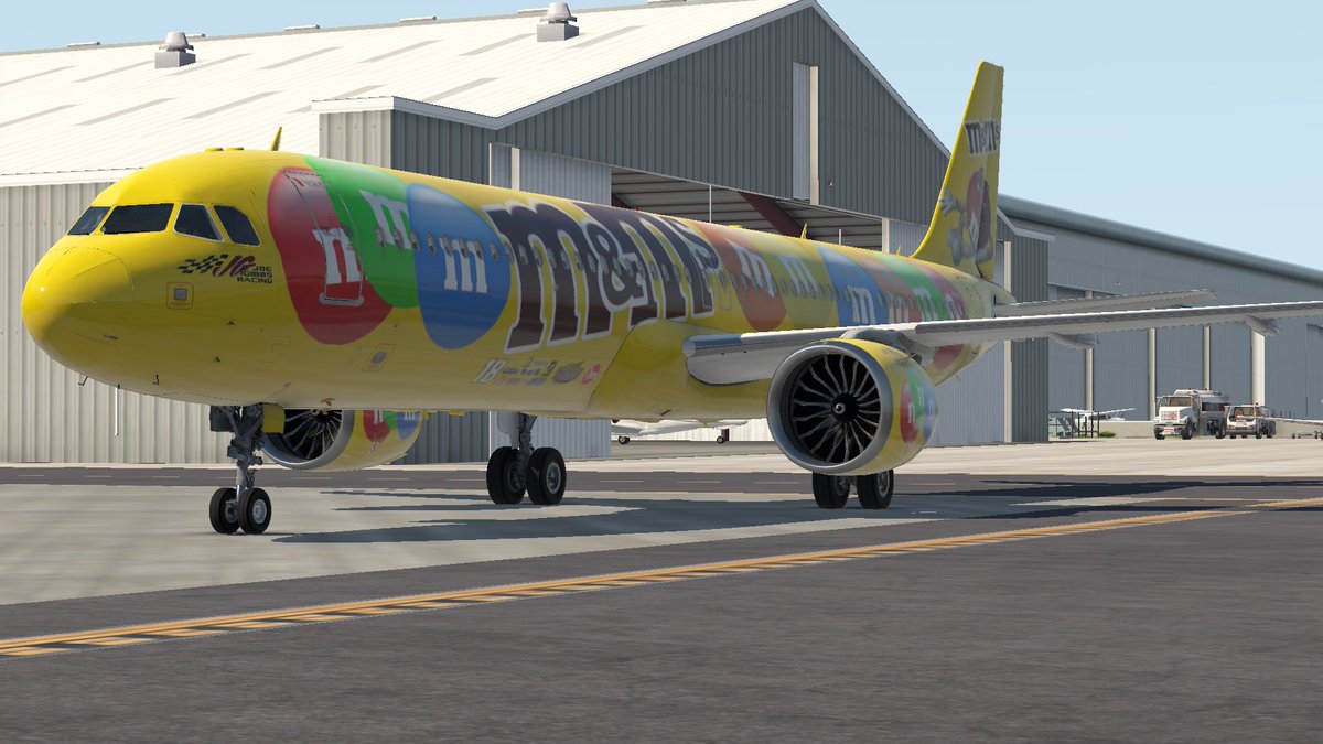 VideoManChris's tweet photo. Here’s another creation

@KyleBusch @JoeGibbsRacing @mmschocolate @XPlaneOfficial @Airbus 

#NASCAR #XPlane11 #MMsCandy #Chocolate https://t.co/LwSoc2MrhI