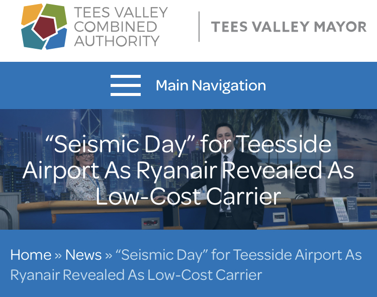 Some readers sympathetic to Ben Houchen have criticised our earlier articles about new routes becoming available on a ‘Rome wasn’t built in a day’ basis. Our response has tended to be that the press releases overstate their significance.