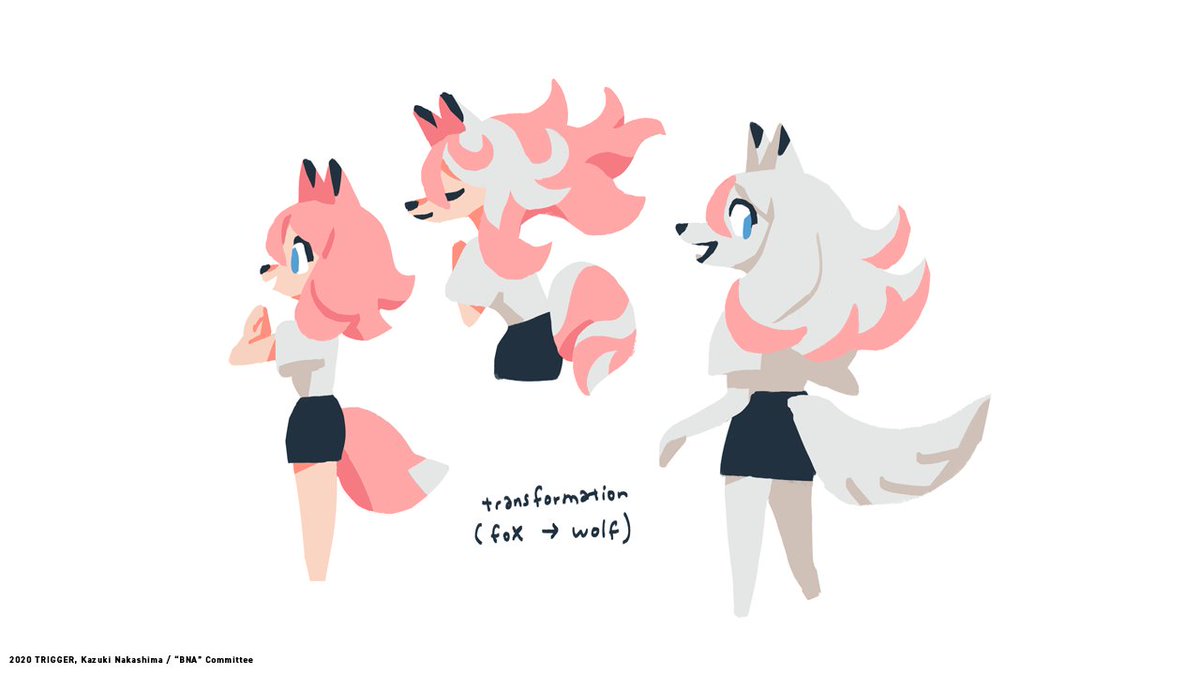 i think it took me a while to grasp her character too ? her beast form was changed to a fox/wolf later on, so i did some more passes on her design. in my opinion she's too "genki" in this version haha 