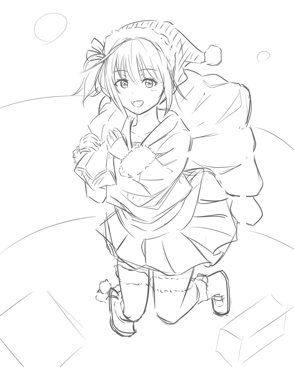 クリスマス愛さんラフです 今週の仕事は3日だけですが 忙しいので間に合うかな とむ の漫画 クリスマス愛さんラフです 今週の仕事は3日だけですが 忙しいので間に合うかな とむ の漫画