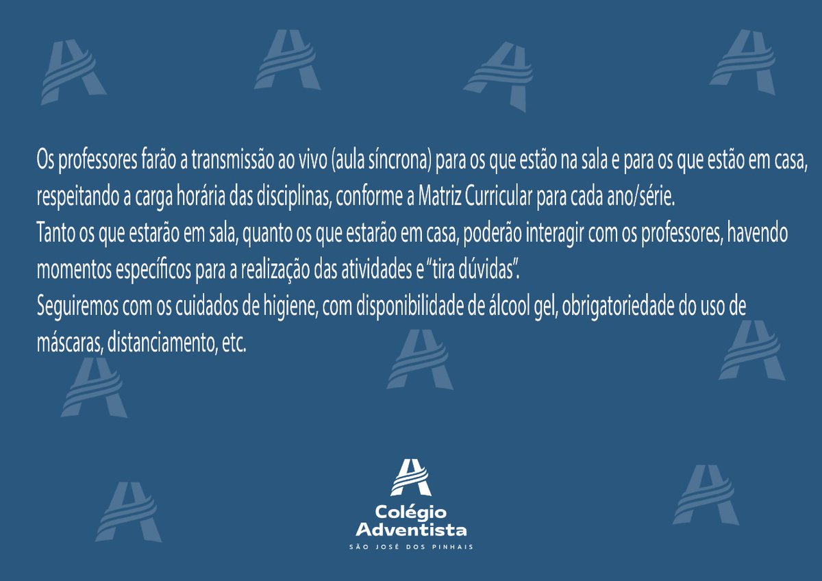casjp_asp's tweet photo. Ano letivo 2021 (Retomada das aulas no formato híbrido)
Turmas: Educação Infantil ao Ensino Médio.

Senhores Pais/Responsáveis; https://t.co/F2y4Q1zUEg