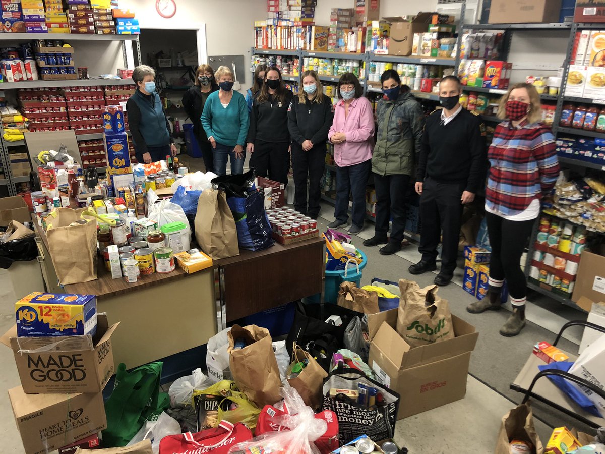 A very appreciative group from the food bank accepting the food &amp; $2700 from our Christmas food drive. Once again thnx to all who donated, the FF’s who made it happen, Sparky &amp; of course the helpers today.  Even <a href="/ClearviewMayor/">Mayor Doug Measures</a> made it out to help us unload. What a great success
