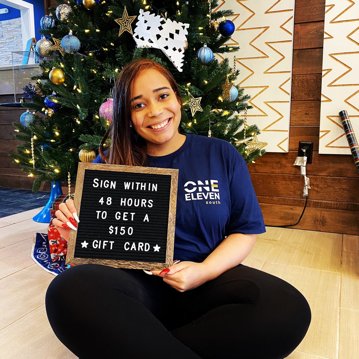 One11South's tweet photo. Our holiday gift to you: sign within 48 hours to get a $150 gift card! 💰🎄(3 and 4 bedrooms ONLY) Call or stop by today to get started before you miss it! 🤩⏳ #LIVESOUTH #TheOne https://t.co/sHPClupuew
