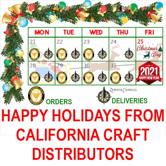 CACraftDist's tweet photo. Don't wait til the last minute to get your orders in. Happy Holidays and Happy New Year from CCD! https://t.co/ks8QWqJnxg