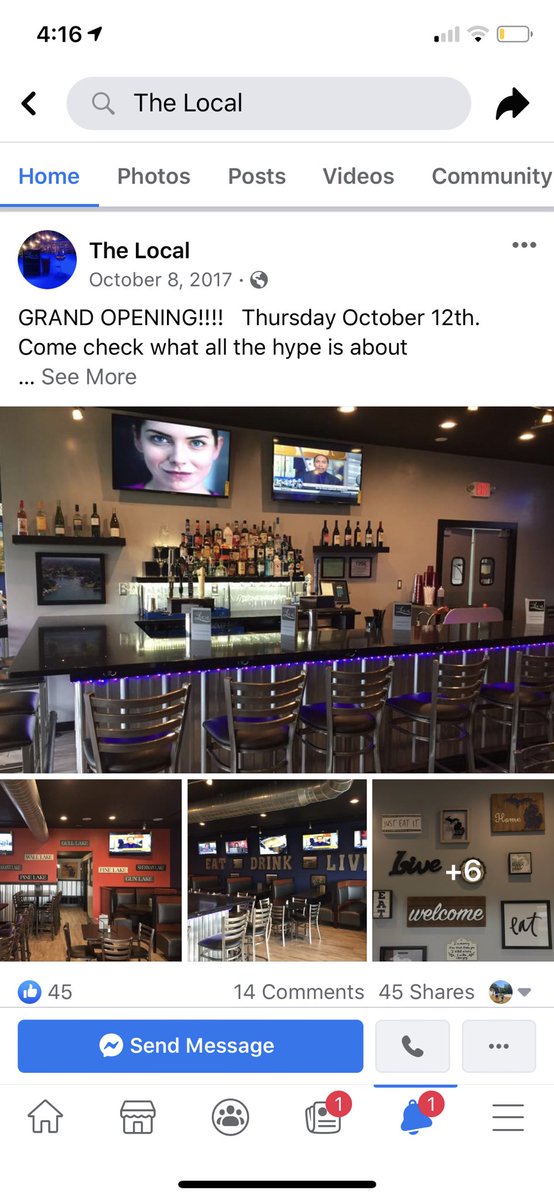 TheLocalMI's tweet photo. @swmichdining The Local in Richland absolutely was not around first.  Their grand opening was October 2017.  Yesterday was our 6 year anniversary.  Whoever told you that was lying.  They even stole “eat drink live” and put it on their walls. https://t.co/V2IX8vc3h0