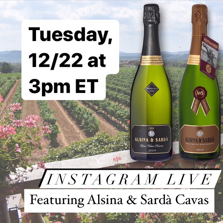 aufinityimports's tweet photo. Join Aufinity Imports on Instagram tomorrow, 12/22 at 3pm ET for a live conversation and tasting featuring these organic, vegan and vintage brut nature cavas from Alsina &amp; Sardà in Penedès, Spain. #wine #winetasting https://t.co/U6j3APOOSn