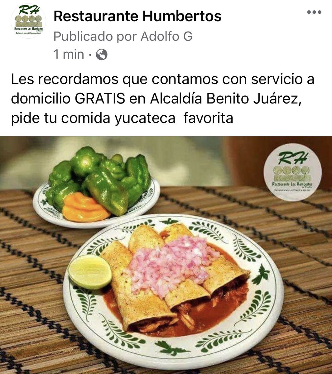 RHumbertos's tweet photo. Pide tu comida Yucateca favorita https://t.co/7i7QtAIoMV