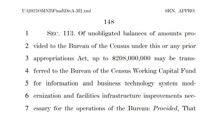 $208,000,000 to upgrade the Census Bureau's computer systems. LOL.