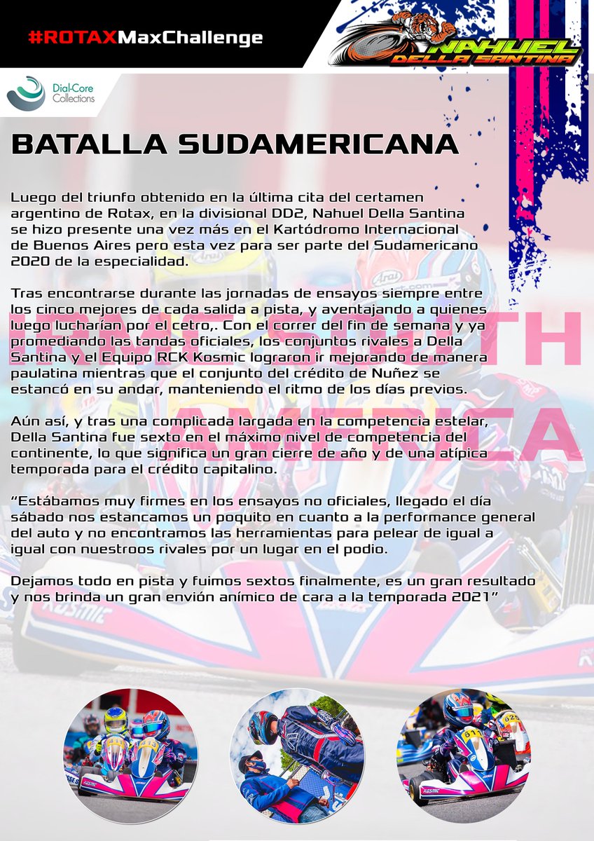 nahueldella's tweet photo. #IRMC South América | 👉 ¡Un poco más tranquilos, analizamos lo que fue nuestra participación junto a #RCKKosmic y #AGMotores en el Sudamericano 2020 de @rotaxkarting!

📸 Germán Delgado.

📲 @mtintegralpress https://t.co/42wKw8Xlzv