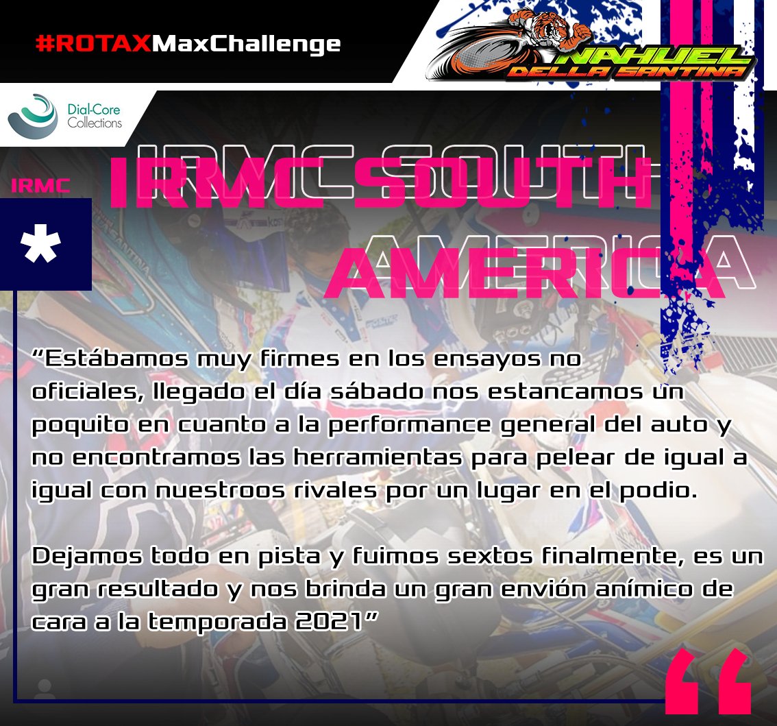 nahueldella's tweet photo. #IRMC South América | 👉 ¡Un poco más tranquilos, analizamos lo que fue nuestra participación junto a #RCKKosmic y #AGMotores en el Sudamericano 2020 de @rotaxkarting!

📸 Germán Delgado.

📲 @mtintegralpress https://t.co/42wKw8Xlzv