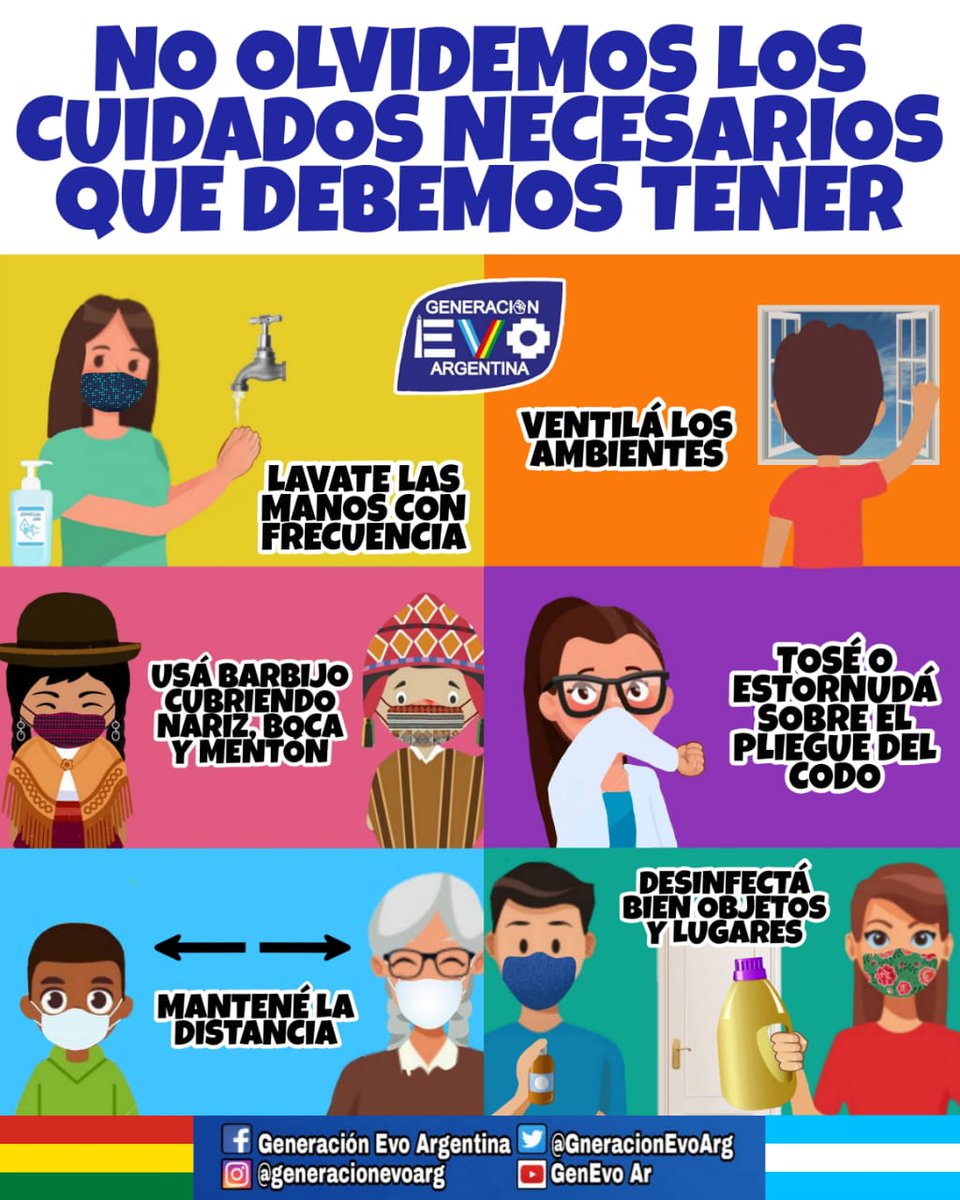 GneracionEvoArg's tweet photo. No olvides los cuidados necesarios que debemos tener 😷, 🚶🏽‍♂️__🚶🏽‍♀️en esta pandemia. https://t.co/tKo0MyCPOM