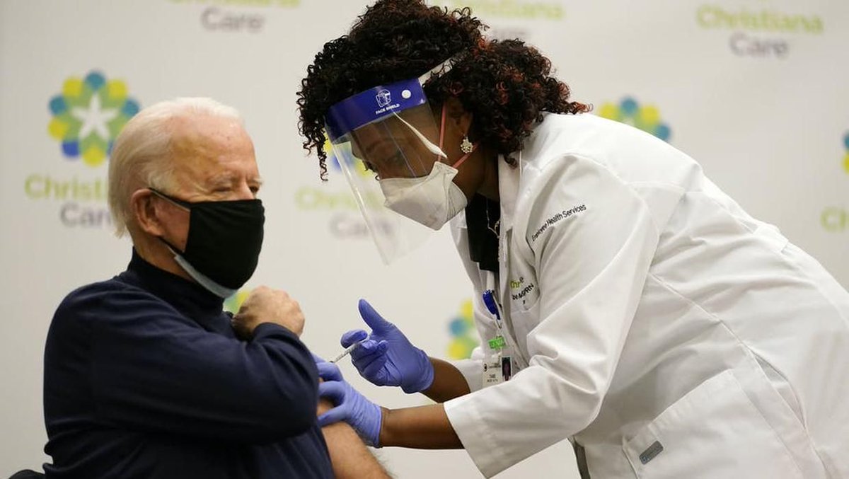 Joe Biden gets Covid vaccine and says ‘it is nothing to worry about’