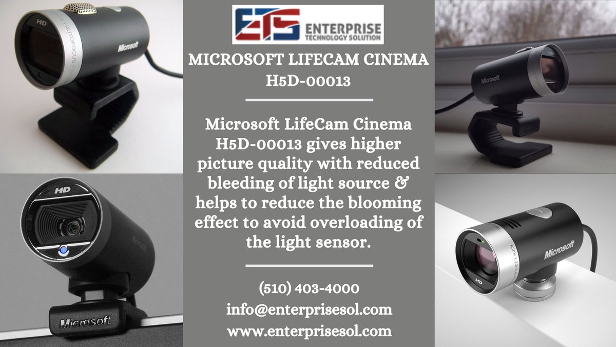 Microsoft LifeCam Cinema H5D-00013 gives higher picture quality.

#serviceproviders #business #Enterprise #Technology #Solutions #infrastructure #projectteam #iot #cybersecurity2020 #itsecurity #networksecurity #iotdevices #Microsoft #LifeCam #Cinema #webcams #videoscalls