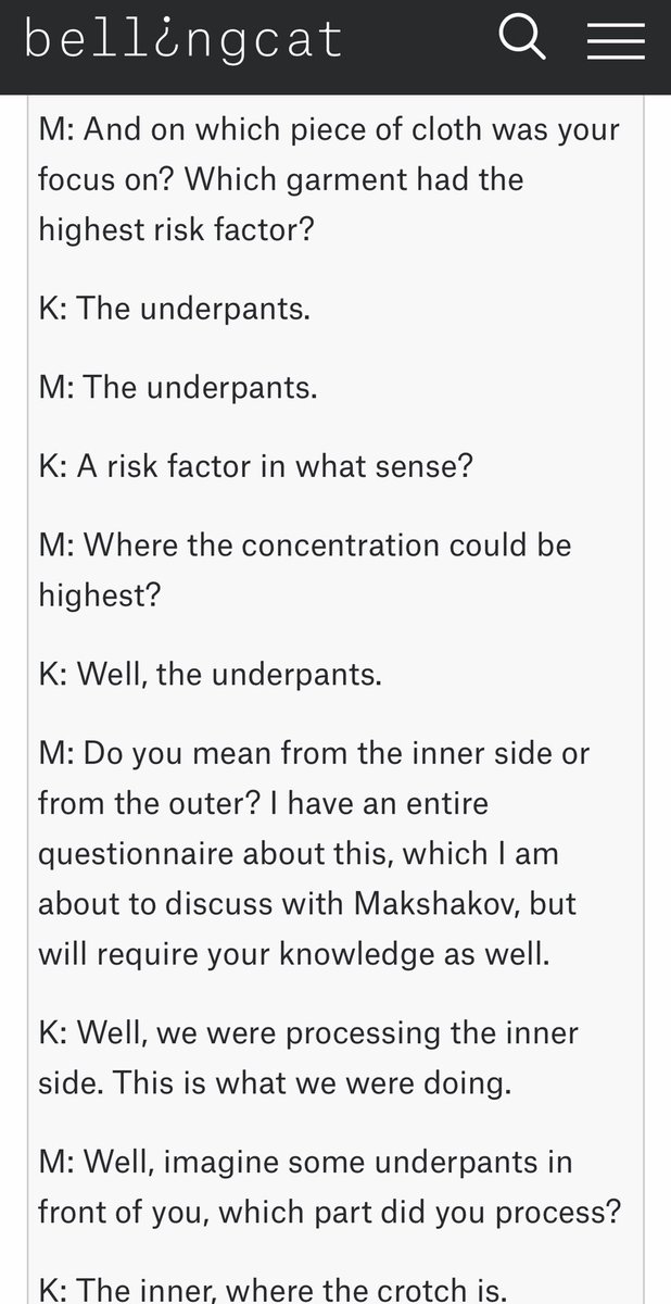 We see  @navalny ask hard questions skillfully during the call. “Which garment had the highest risk factor?” is a strong and in-pretext “urgent report” method of asking “so what happened exactly?” This ability to question in-character on the fly is essential in phone attacks.